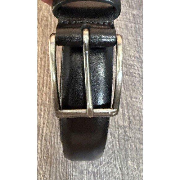 Coach Black Calfskin Leather Belt Women’s 38 Large Solid Brass Silver Buckle main image 12
